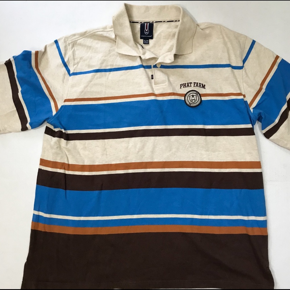 Vintage Phat Farm Striped Polo Shirt XL 90s 2000s
